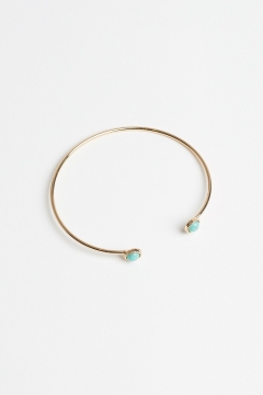 Bracelet Gold Bangle With Turquoise Stone